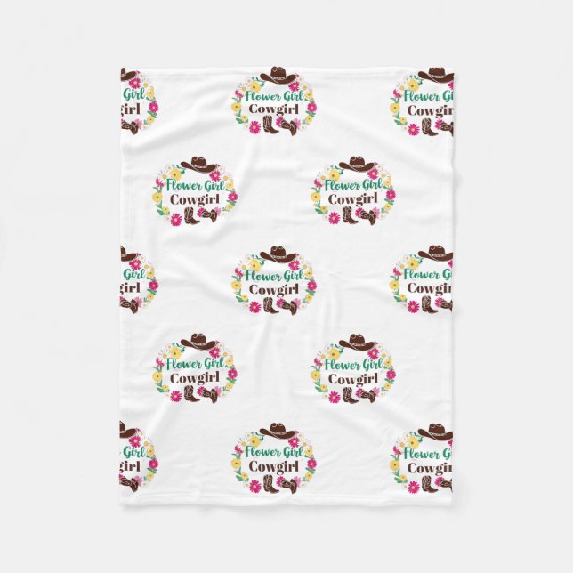 Flower Girl Cowgirl Fleecefilt (Framsidan)