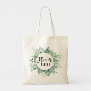 Flower Girl Eucalyptus Greenery Bröllop Tote Bag Tygkasse