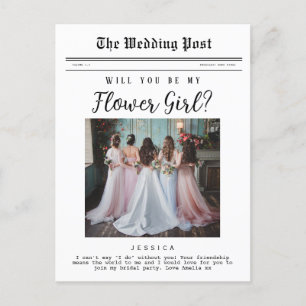Flower Girl frieri, Brudens sida Newspaper Vykort