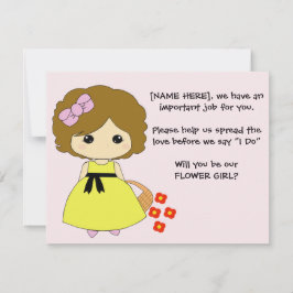 Flower Girl Frieri - Brunette Inbjudningar