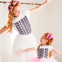 Flower Girl Gift Lila Matching Brudens sida T Shirt
