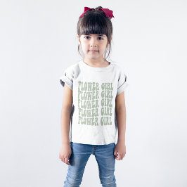 Flower Girl Gift Sage Grönt Matching Brudens sida T Shirt