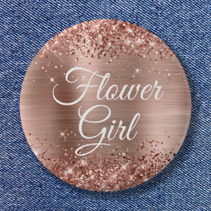 Flower Girl Glittery Ro Gold Foil Knapp