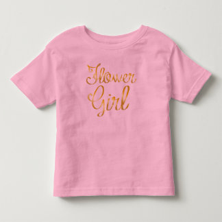 Flower Girl Guld Rosa Tee Shirt