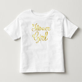 Flower Girl Guld White Tee Shirt