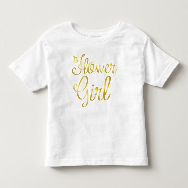 Flower Girl Guld White Tee Shirt (Framsida)