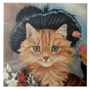 "Flower Girl Gypsy Kitten" av GL Barnes Kakelplatta