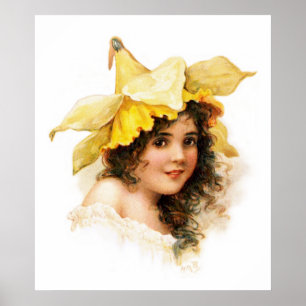 Flower Girl in Gult Poster