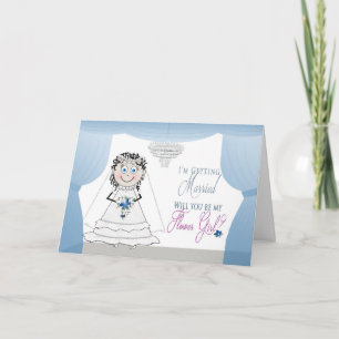 FLOWER GIRL INVITATION - BRIDE WITH CHANDELIER INBJUDAN