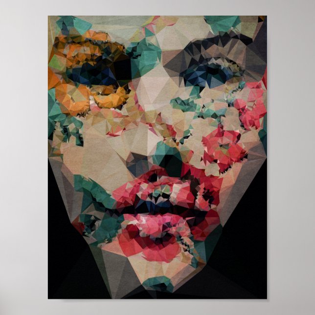 Flower Girl - Kubistika by Boris Draschoff Poster (Framsidan)