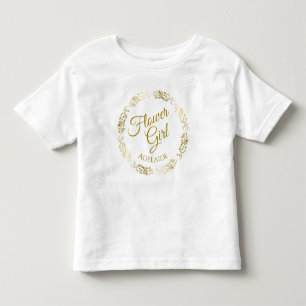 Flower Girl Lacy Guld Filigree Bröllop Young Child T Shirt