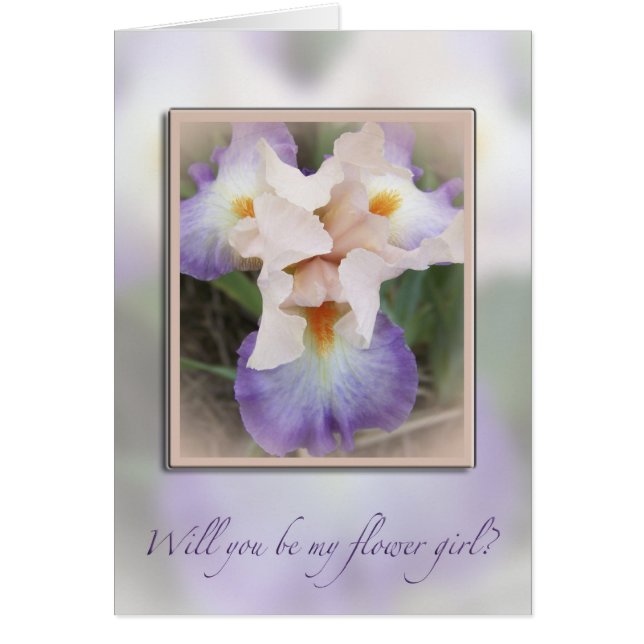 Flower Girl Lavender Iris Card OBS Kort (Framsidan)