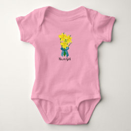 Flower Girl med Gult Daffodils T Shirt