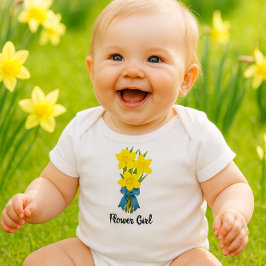 Flower Girl med Gult Daffodils T Shirt