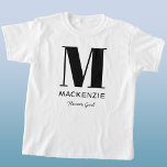Flower Girl Monogram Namn T Shirt<br><div class="desc">Modern typografi,  minimalistisk utformning av namn i monogram,  som kan ändras för att anpassa sig. Perfekt för en Flower Girl på Möhippa- eller Bachelorette-festen,  eller som roligtens bröllopsfest eller gåva.</div>