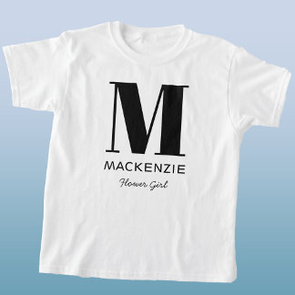 Flower Girl Monogram Namn T Shirt