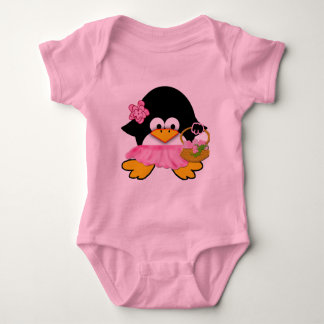 Flower Girl Penguin Baby Tee Shirt
