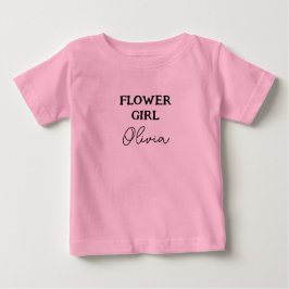 Flower Girl Personlig Rosa T Shirt