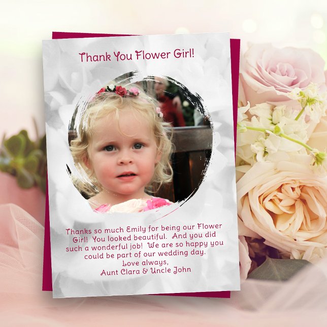 Flower Girl Photo tackto you Message Tack Kort (Skapare uppladdad)