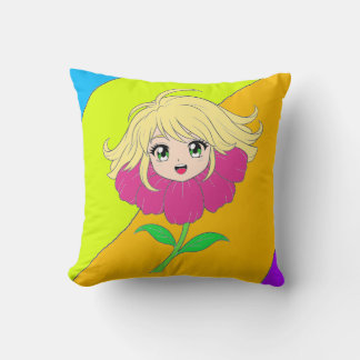 Flower girl pillow kudde