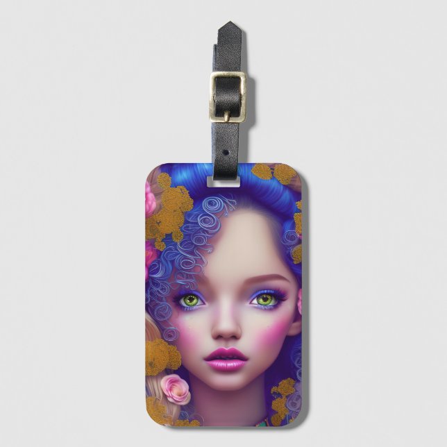 Flower Girl Princess inspirerad av ukrainsk kultur Bagagebricka (Framsida vertikal)