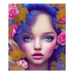 Flower Girl Princess inspirerad av ukrainsk kultur Fototryck