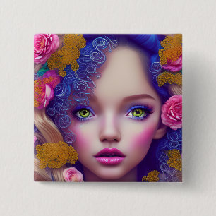Flower Girl Princess inspirerad av ukrainsk kultur Knapp