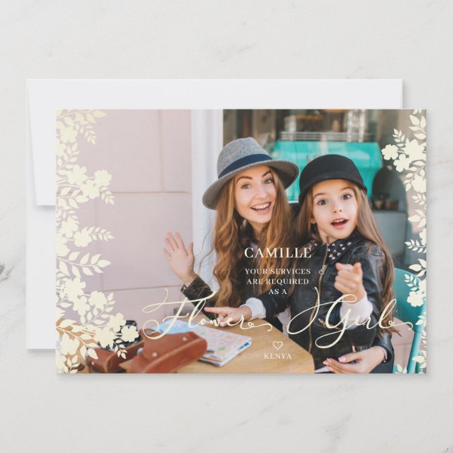 Flower Girl Proposal Botanical Frame Photo (Framsida)