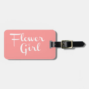 Flower Girl Retro-skript vitt på persikor Bagagebricka