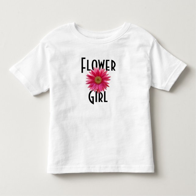 Flower Girl Rosa Gerbera Daisy Bröllop Tee (Framsida)