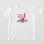 Flower Girl Rosa Watercolor Blommigt Bröllop T-Shi T Shirt<br><div class="desc">Rosa Watercolor Blommigt Bröllop T-Shirt Få din blomma att känna extra speciell med den här roligten t-shirt!</div>