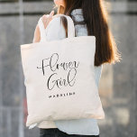 Flower Girl Simple Calligraphy Bröllop Tygkasse<br><div class="desc">Flower Girl Simple Calligraphy Bröllop Tote Bag har roligt och söt calligraphy,  tillsammans med blommans efternamn.</div>