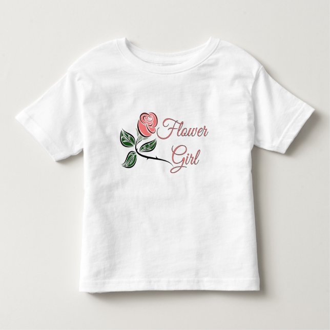 Flower Girl Småbarn Ruffle Bröllop T-Dress Tee Shirt (Framsida)