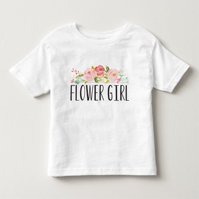 Flower Girl Småbarn Tee | Bridesmaid Shirt (Framsida)