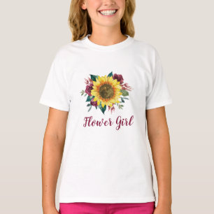 Flower Girl Solros Blommigt Bröllop T Shirt