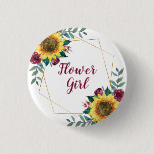Flower Girl Solros Geometric Burgundy Knapp