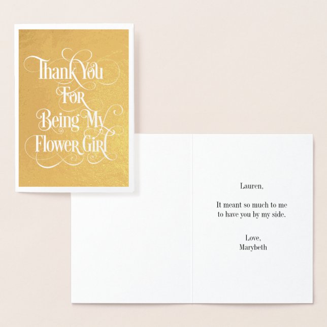 Flower Girl Tack Gold Foil Card Folierat Kort (Display)