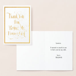Flower Girl Tack Gold Foil Card Folierat Kort