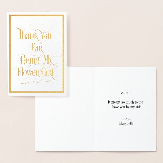 Flower Girl Tack Gold Foil Card Folierat Kort (Display)