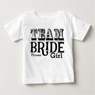 Flower Girl Team Bride Hand Lettered Black Bläck T-shirt