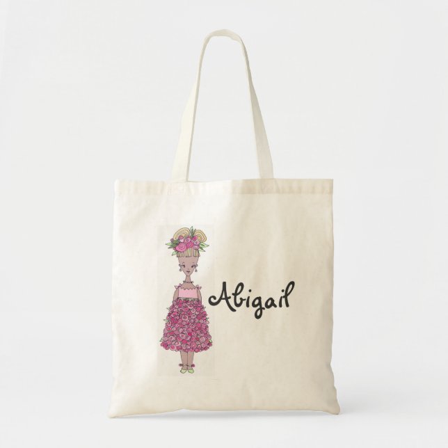 Flower Girl Tote Bag - Personalize (Abigail) Tygkasse (Framsidan)