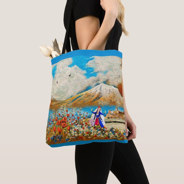 Flower Girl Tote Bag Tygkasse (Närbild)