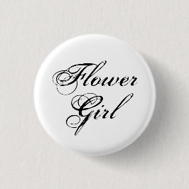 Flower Girl Typography Black and White Knapp