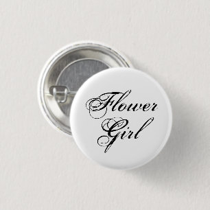 Flower Girl Typography Black and White Knapp