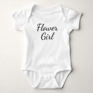 Flower Girl Typography Black on White T Shirt