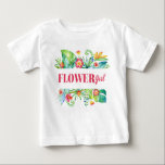 Flower Girl Watercolor Tropical Destination Weddin T Shirt<br><div class="desc">Utformningen har en modern vattenfärgsdesign med tropiska löv och blommigtar.</div>