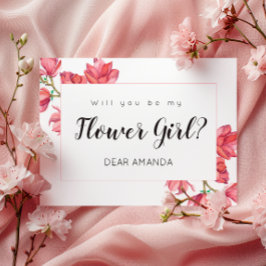 Flower Girl White Blommigt Magnolia Card Helg Vykort