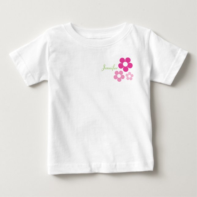 Flower Girl with Namn - Infant T-Shirt (Framsida)