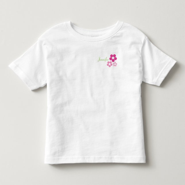 Flower Girl with Namn - Småbarn T-Shirt (Framsida)