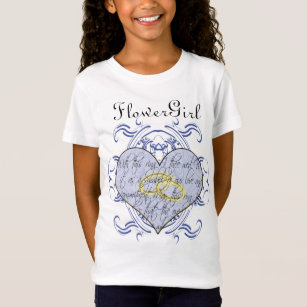 Flower Girl with periwinkle inspirerade blått Tee Shirt